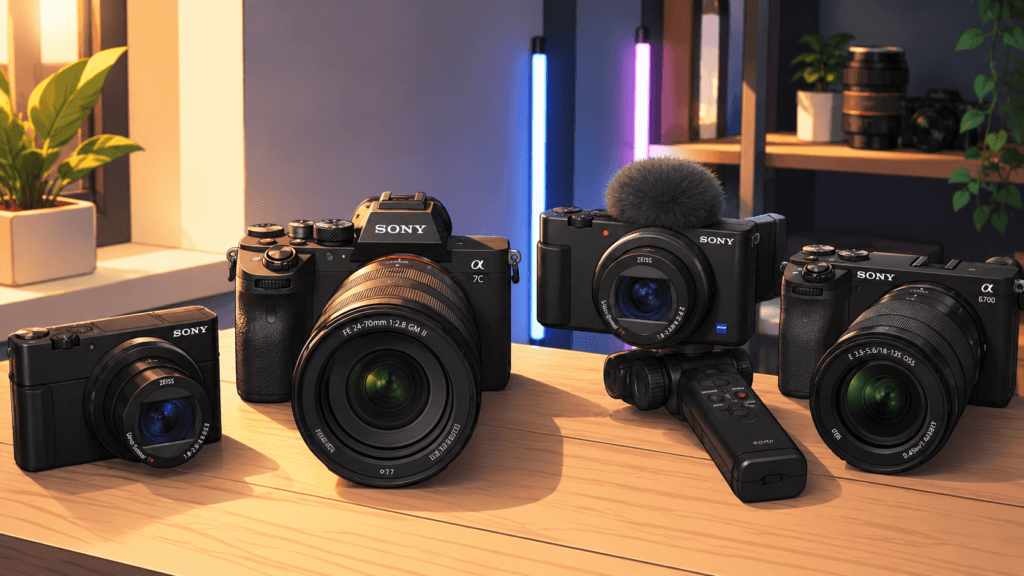 Camera gear voor content creators met Sony camera's voor vloggen, video en social media content