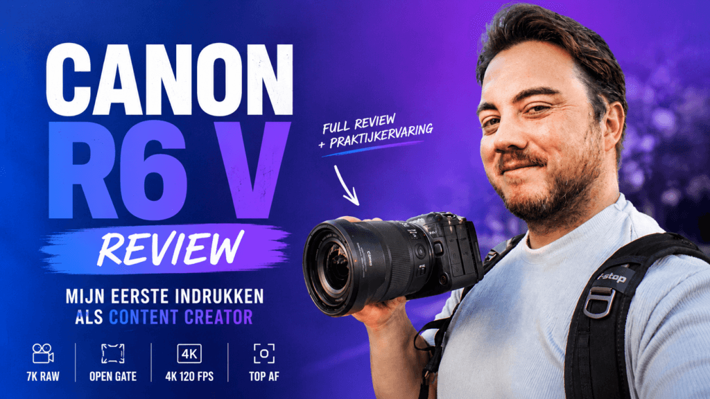 Robert Devrix test de Canon R6 V tijdens een praktijkreview voor content creators