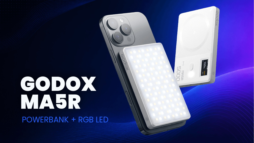 Godox MA5R MagSafe RGB LED-lamp en powerbank voor content creators.