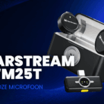 NearStream AWM25T draadloze microfoon voor content creators met oplaadcase en ontvanger.