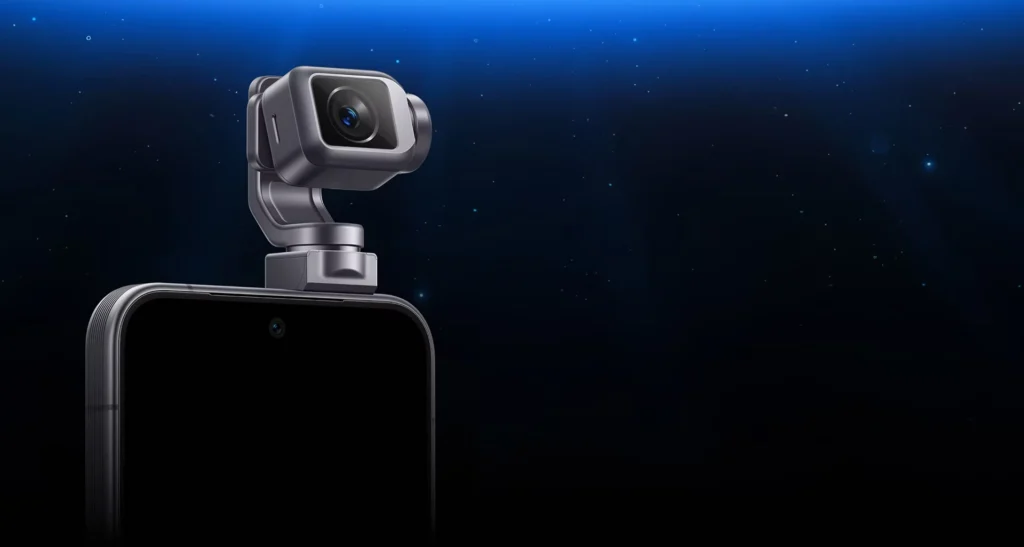 HONOR Robot Phone met uitgeklapte gimbalcamera boven het scherm